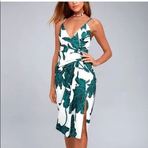 C/MEO Collective green and white print dress.